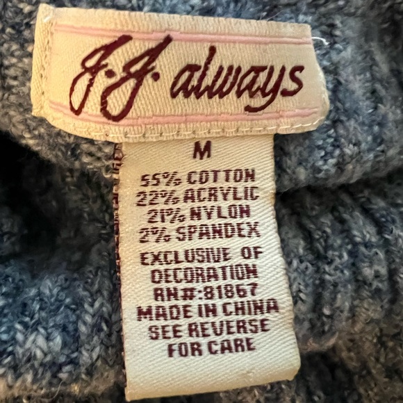 Juniors Medium Navy Blue Grayish Turtle Neck Sweater Dress - Picture 6 of 7